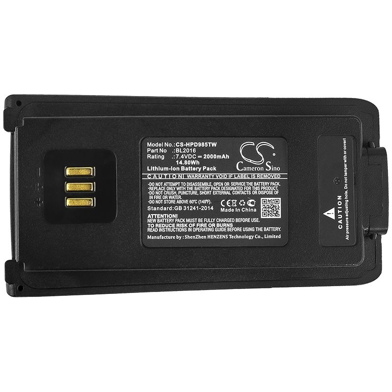 Li-ion Battery fits Hytera, Pd985, Pd985u 7.4V, 2000mAh Two-Way Radio Cameron Sino Technology Limited