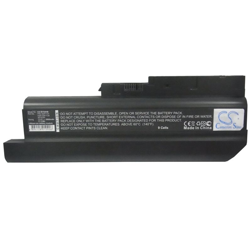 Li-ion Battery fits Ibm, thinkpad R60, thinkpad R60 9455, thinkpad R60 9456 10.8V, 6600mAh Notebook & Laptop Cameron Sino Technology Limited