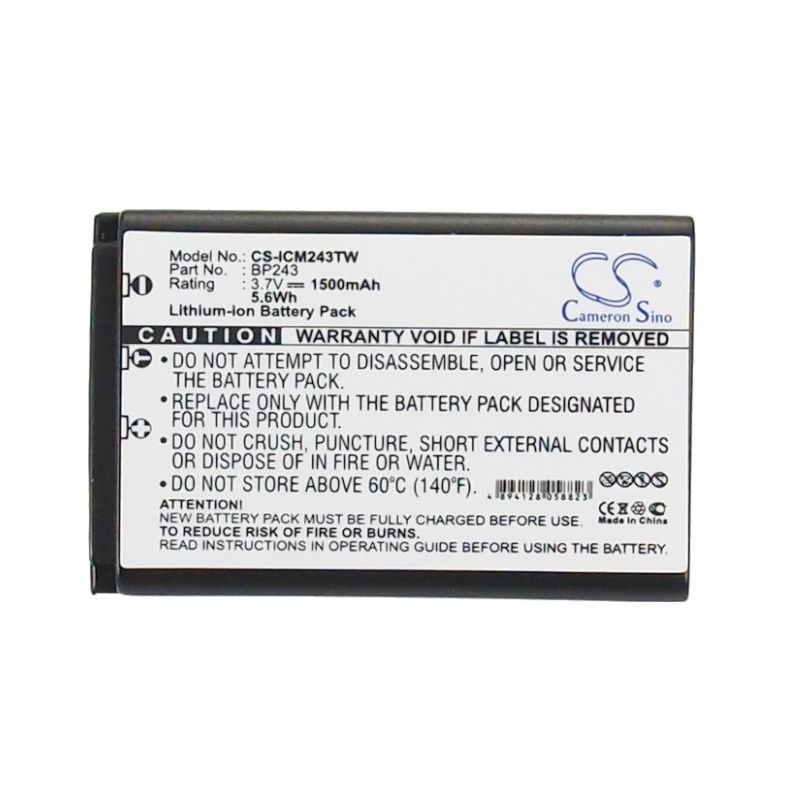 Li-ion Battery fits Icom, Ic-e7, Ic-p7, Ic-p7a 3.7V, 1500mAh Two-Way Radio Cameron Sino Technology Limited