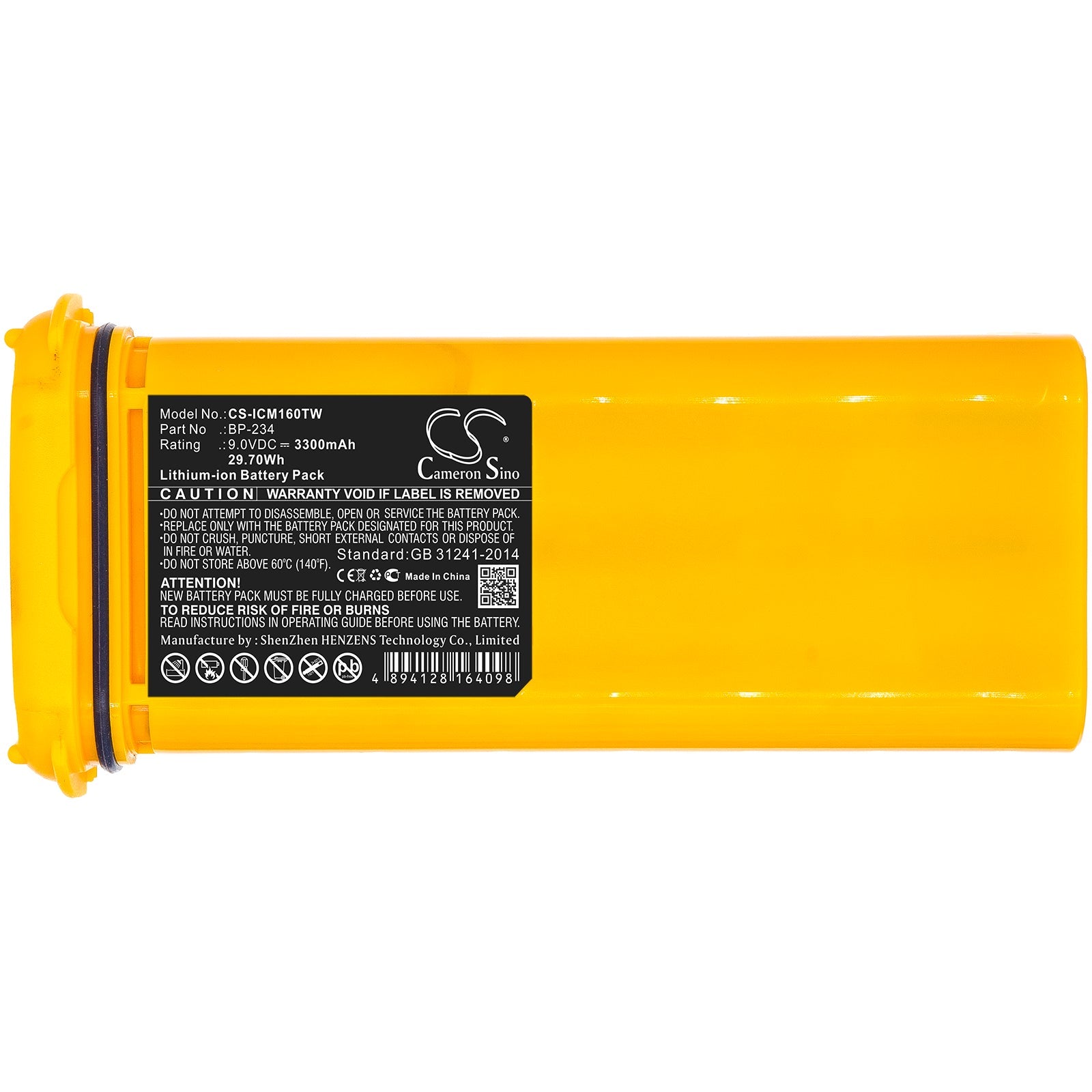 Li-ion Battery fits Icom, Ic-gm1600, Ic-gm1600e 9.0V, 3300mAh Two-Way Radio Cameron Sino Technology Limited
