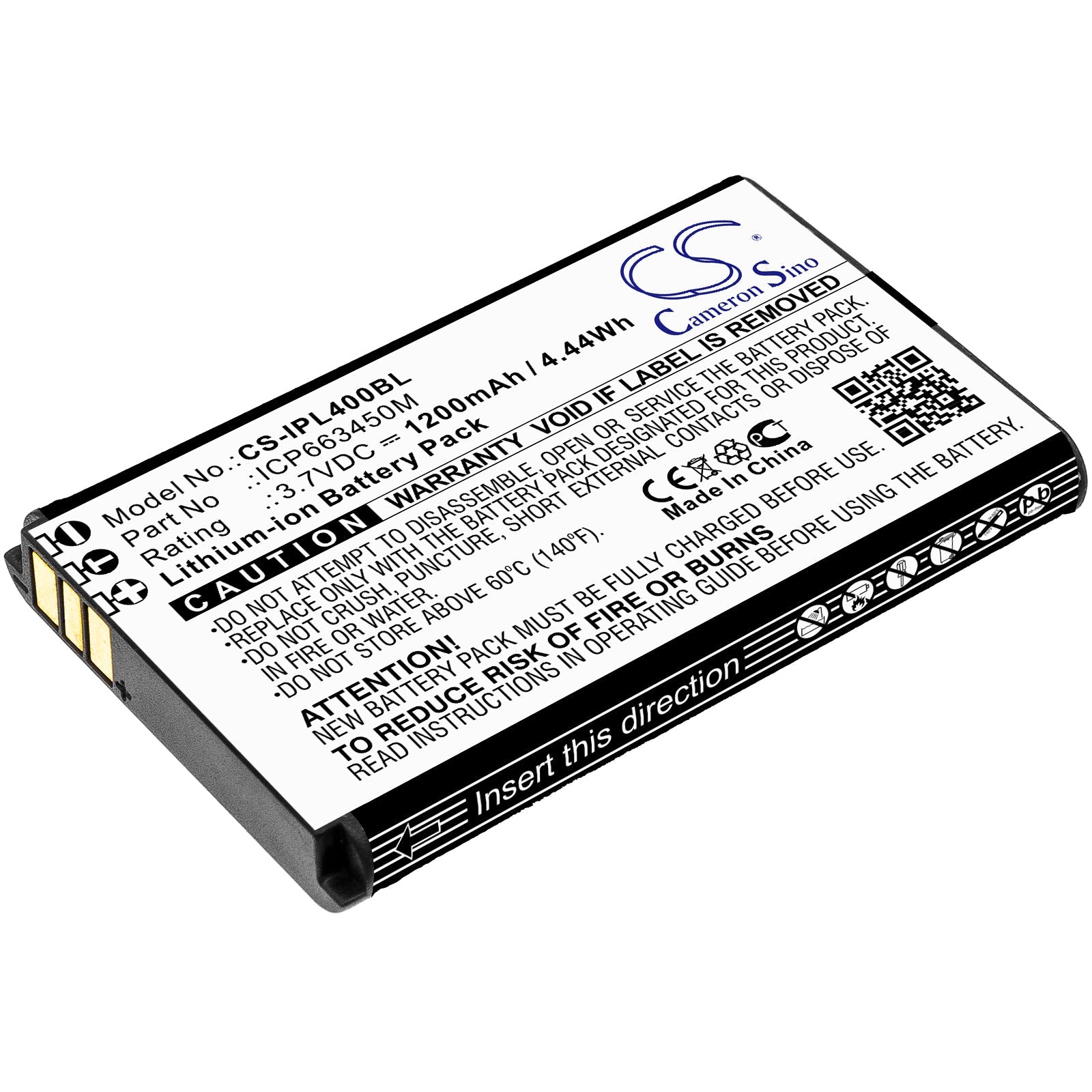 Li-ion Battery fits Infinite Peripherals, Linea Pro 4 3.7V, 1200mAh Barcode Scanner Cameron Sino Technology Limited
