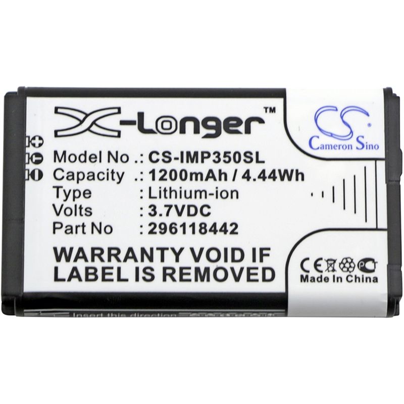 Li-ion Battery fits Ingenico, Imp350, Imp350-01p1575a, Imp350-usblu01a 3.7V, 1200mAh Payment Terminal Cameron Sino Technology Limited
