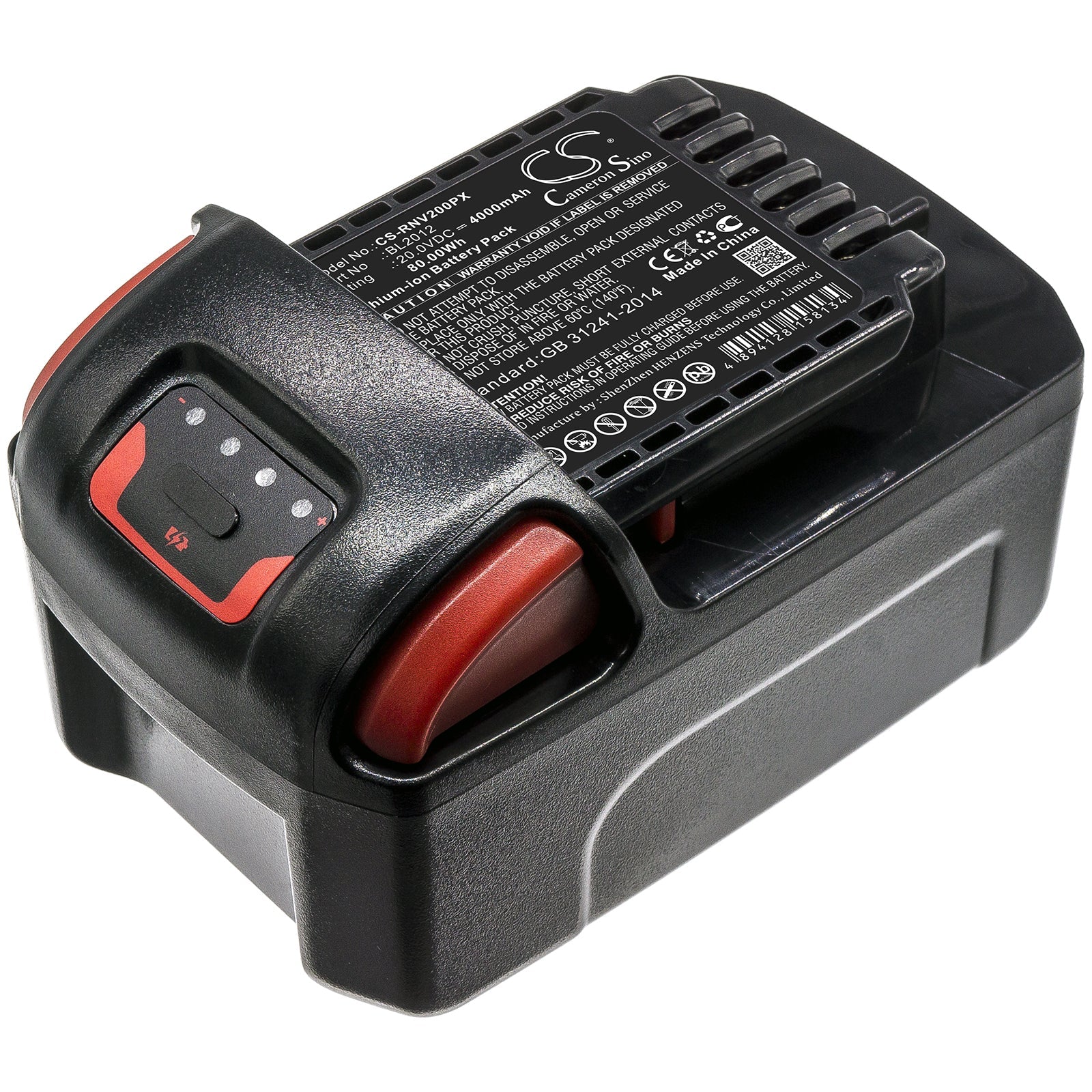 Li-ion Battery fits Ingersoll Rand, Bl2012 20.0V, 4000mAh Power Tools Cameron Sino Technology Limited