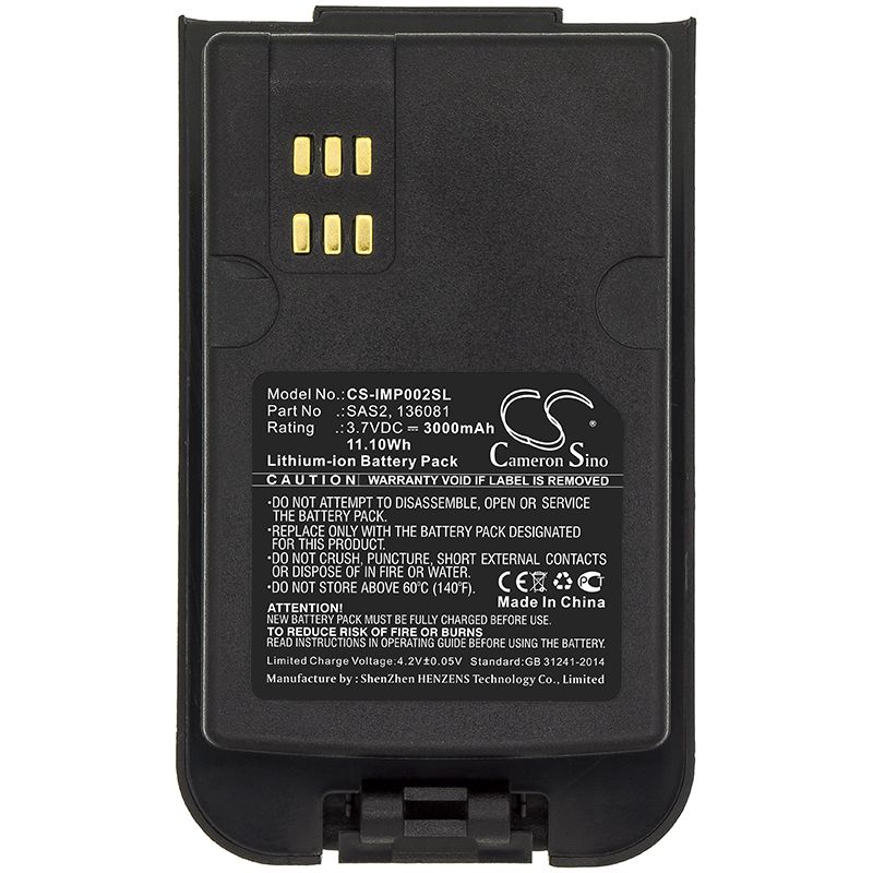 Li-ion Battery fits Inmarsat, Isatphone 2 3.7V, 3000mAh Satellite Phone Cameron Sino Technology Limited