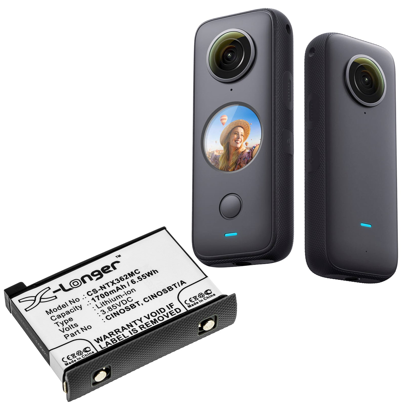 Li-ion Battery fits Insta360, One X2 3.85V, 1700mAh Camera Cameron Sino Technology Limited