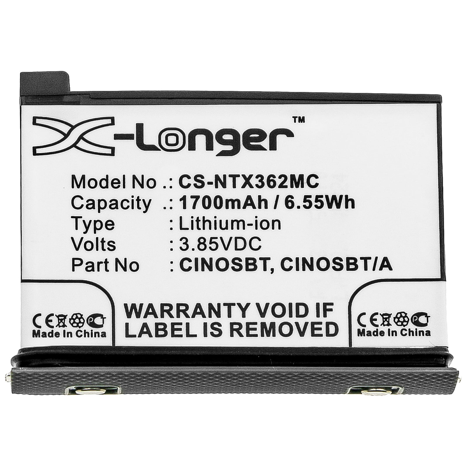 Li-ion Battery fits Insta360, One X2 3.85V, 1700mAh Camera Cameron Sino Technology Limited