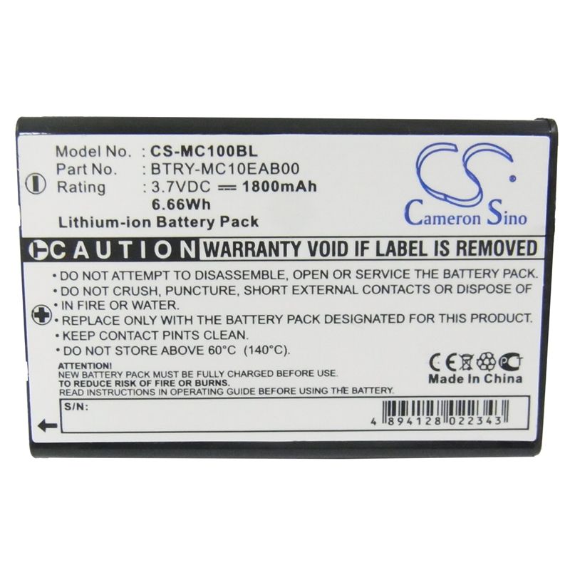 Li-ion Battery fits Intermec, Ck1, Cn1, Mobila 3.7V, 1800mAh Barcode Scanner Cameron Sino Technology Limited
