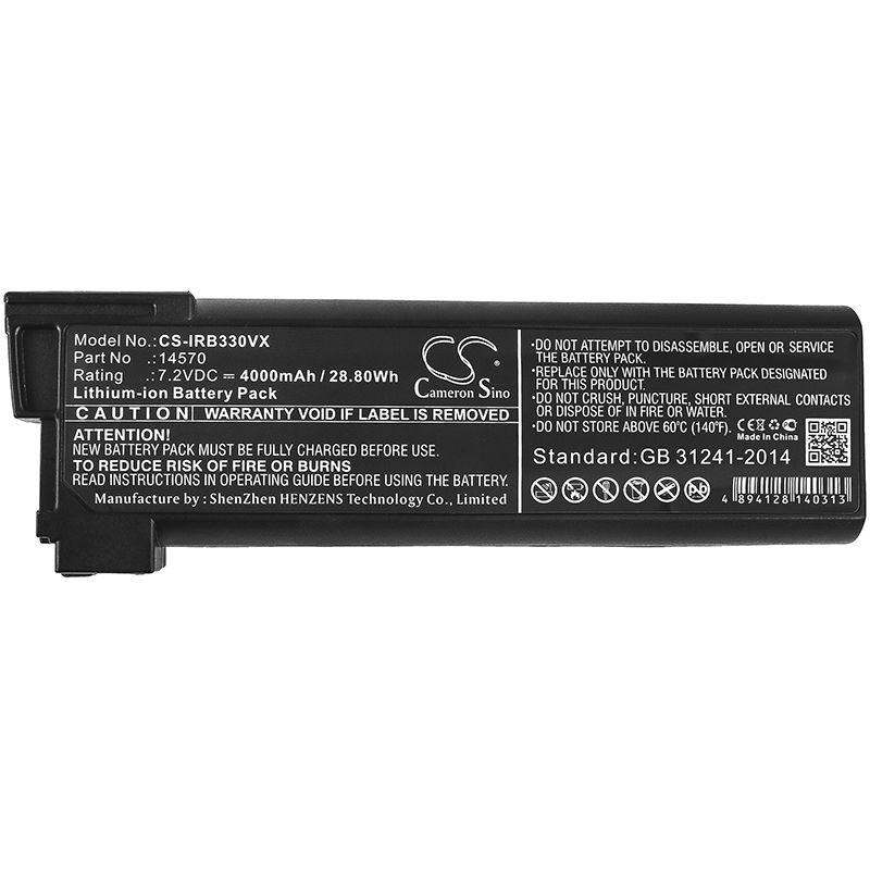 Li-ion Battery fits Irobot, Looj 330, Looj 330 Gutter Cleaning Robot, 7.2V, 4000mAh Vacuum Cameron Sino Technology Limited
