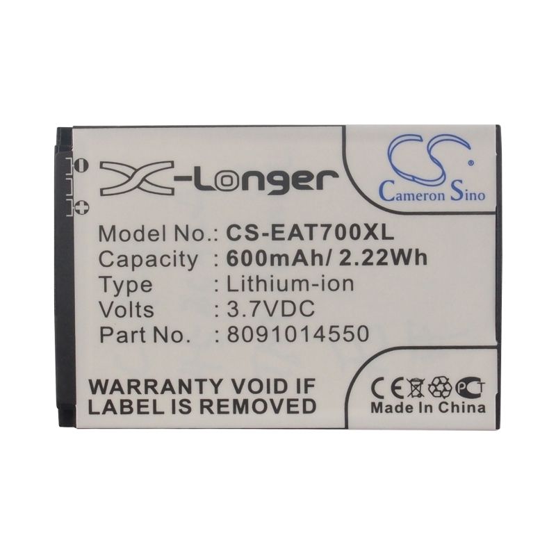 Li-ion Battery fits Itt, easy 7 3.7V, 600mAh Mobile & SmartPhone Cameron Sino Technology Limited