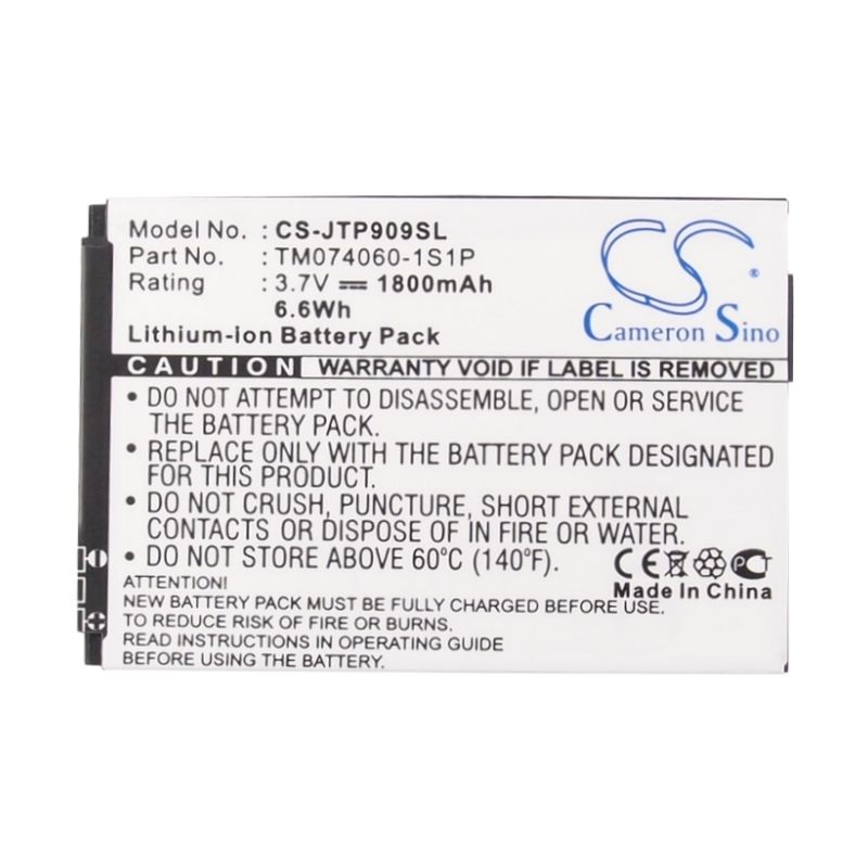 Li-ion Battery fits Jcb, pro-smart, toughphone pro-smart, toughphone tp909 3.7V, 1800mAh Mobile & SmartPhone Cameron Sino Technology Limited