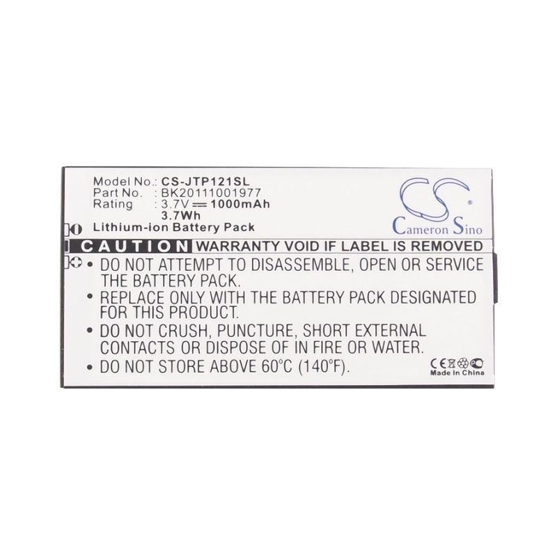 Li-ion Battery fits Jcb, toughphone tradesman, tp121 3.7V, 1000mAh Communications Cameron Sino Technology Limited (Suspended)