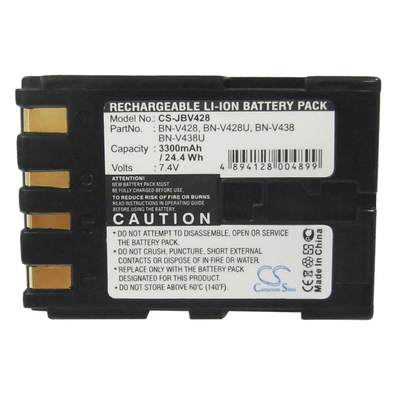 Li-ion Battery fits Jvc, Cu-vh1, Cu-vh1us, Gr-33 7.4V, 3300mAh Camera Cameron Sino Technology Limited