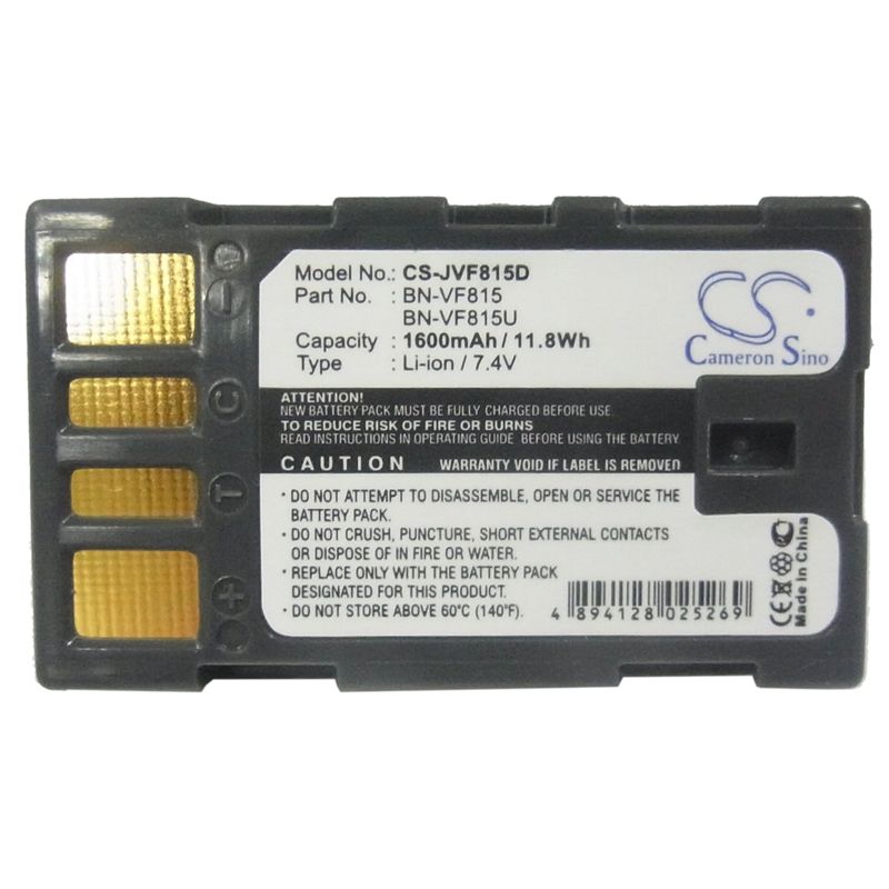 Li-ion Battery Fits Jvc, Ex-z2000, Gr-d720, Gr-d720ek 7.4v, 1600mah Camera Cameron Sino Technology Limited