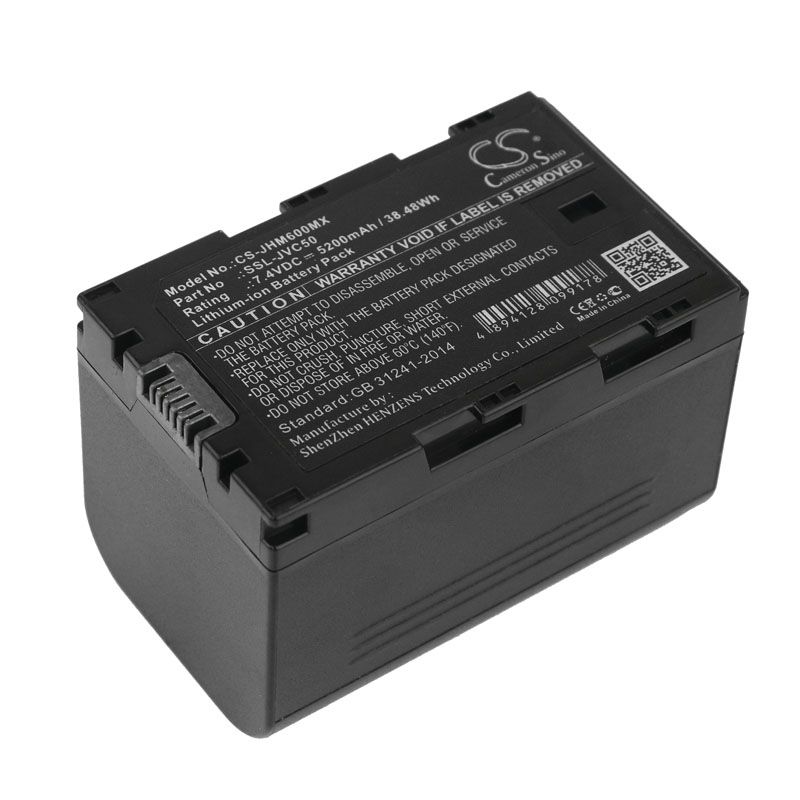 Li-ion Battery fits Jvc, Gy-hm200, Gy-hm600, Gy-hm600e 7.4V, 5200mAh Camera Cameron Sino Technology Limited