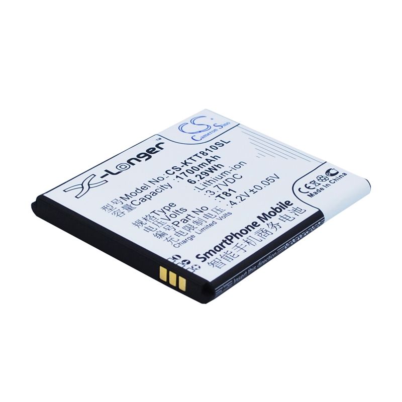 Li-ion Battery fits K-touch, t81 3.7V, 1700mAh Communications Cameron Sino Technology Limited (Suspended)