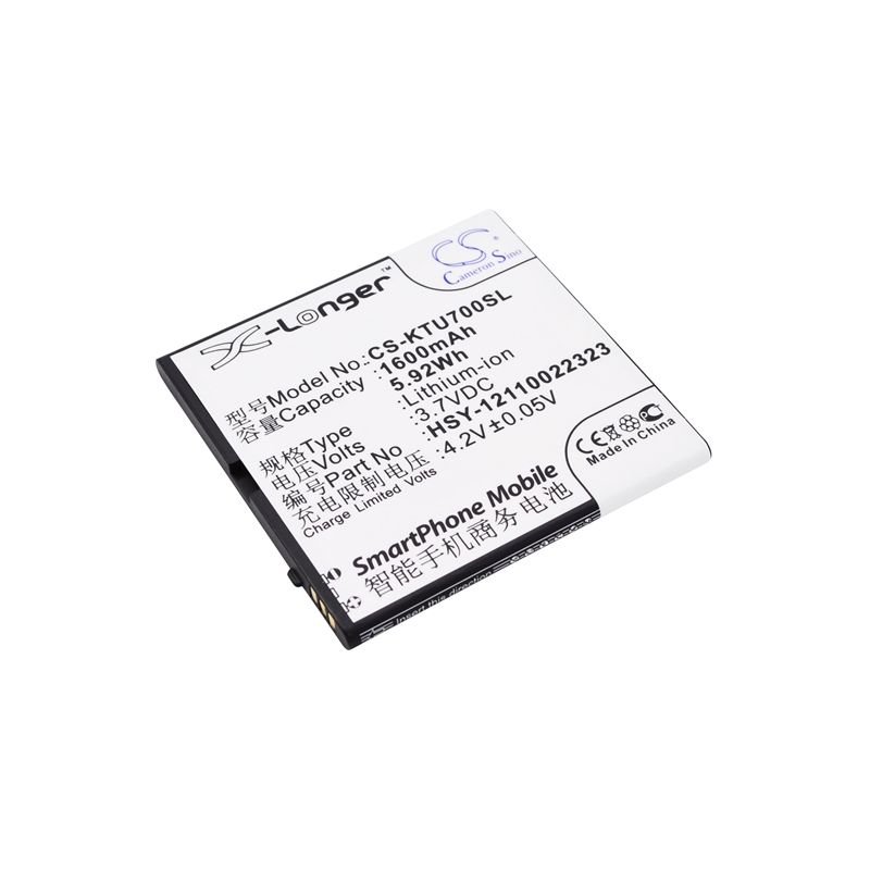 Li-ion Battery fits K-touch, u7 3.7V, 1600mAh Communications Cameron Sino Technology Limited (Suspended)