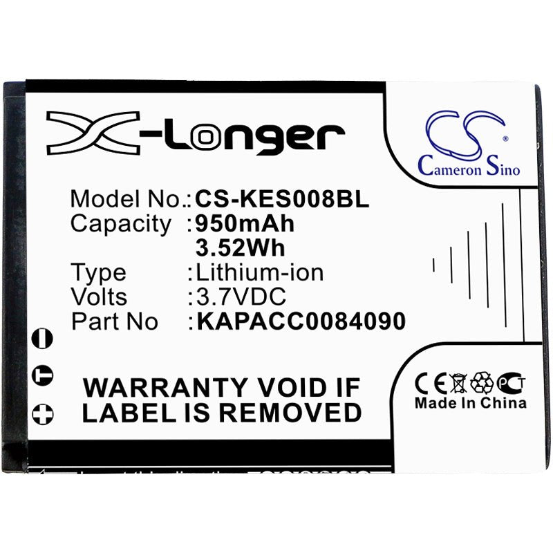 Li-ion Battery fits Kap Else, Eskapad, Es-kap-ad Vr 3.7V, 950mAh Payment Terminal Cameron Sino Technology Limited