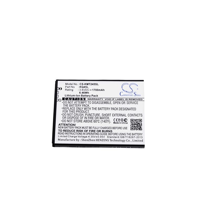 Li-ion Battery fits Kazam, thunder 2 4.5l, thunder 2 q4.5l, thunder2 4.5l 3.8V, 1700mAh Mobile & SmartPhone Cameron Sino Technology Limited