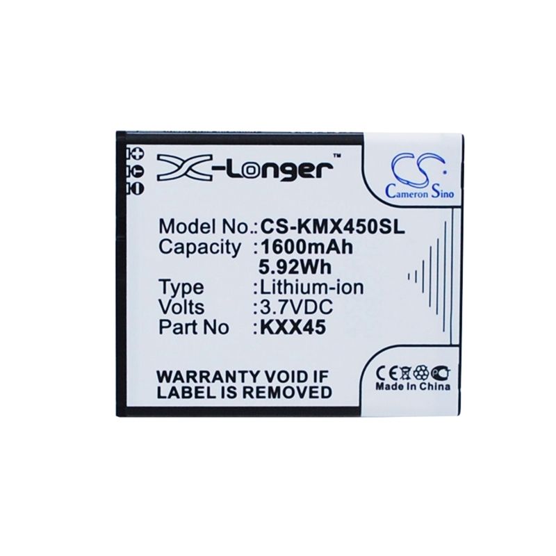 Li-ion Battery fits Kazam, trooper 2 4.5, trooper2 4.5 3.7V, 1600mAh Communications Cameron Sino Technology Limited (Suspended)