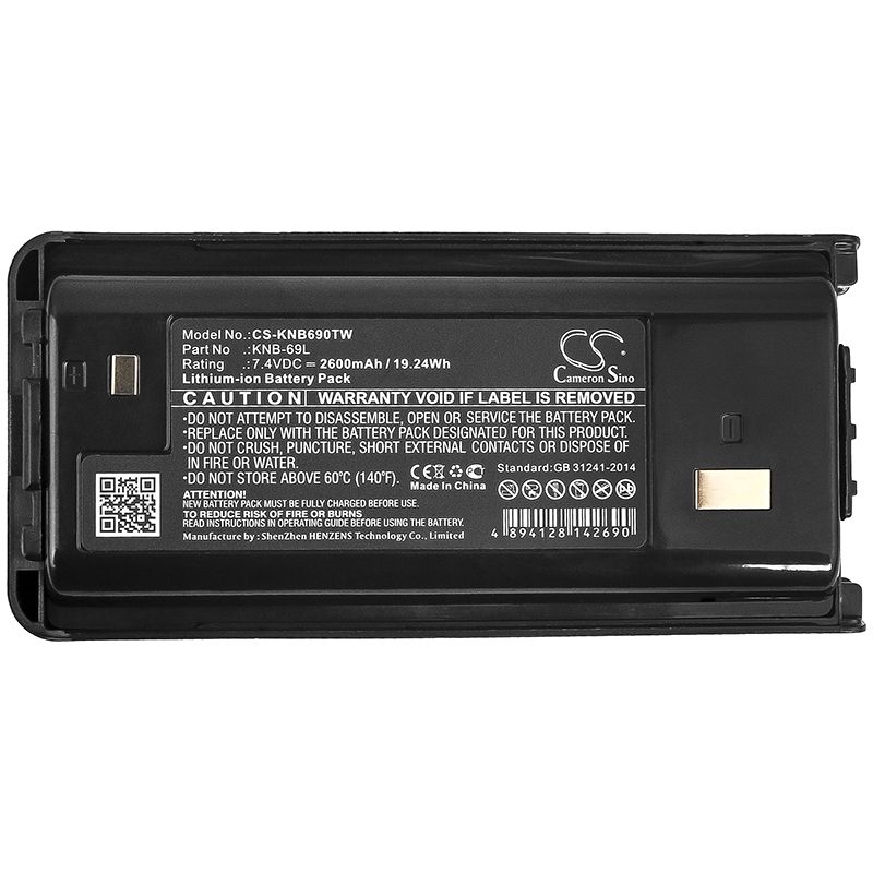 Li-ion Battery fits Kenwood, Nx-240, Nx-240v16p, Nx-240v16p2 7.4V, 2600mAh Two-Way Radio Cameron Sino Technology Limited