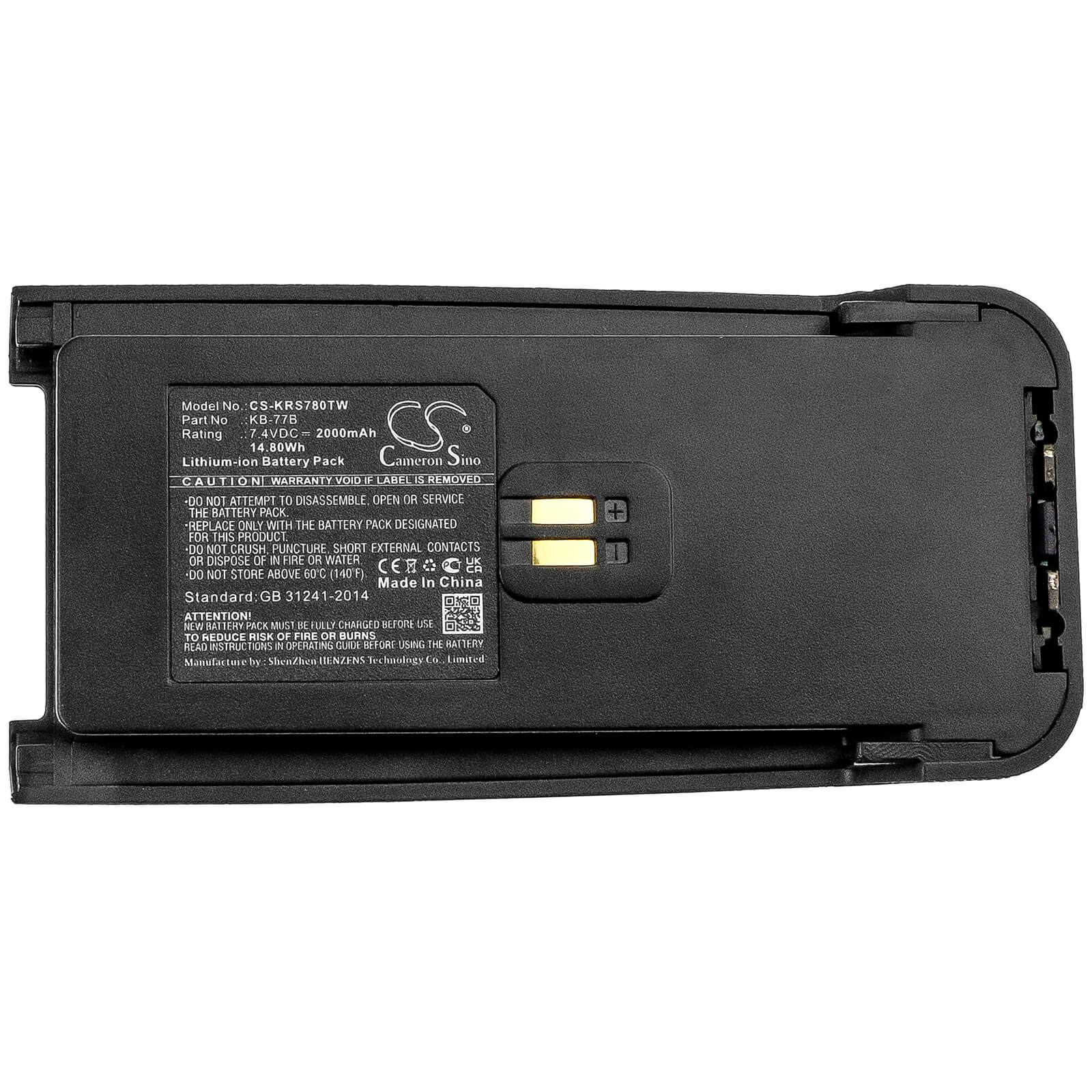 Li-ion Battery fits Kirisun, Dp770, Dp780 7.4V, 2000mAh Two-Way Radio Cameron Sino Technology Limited