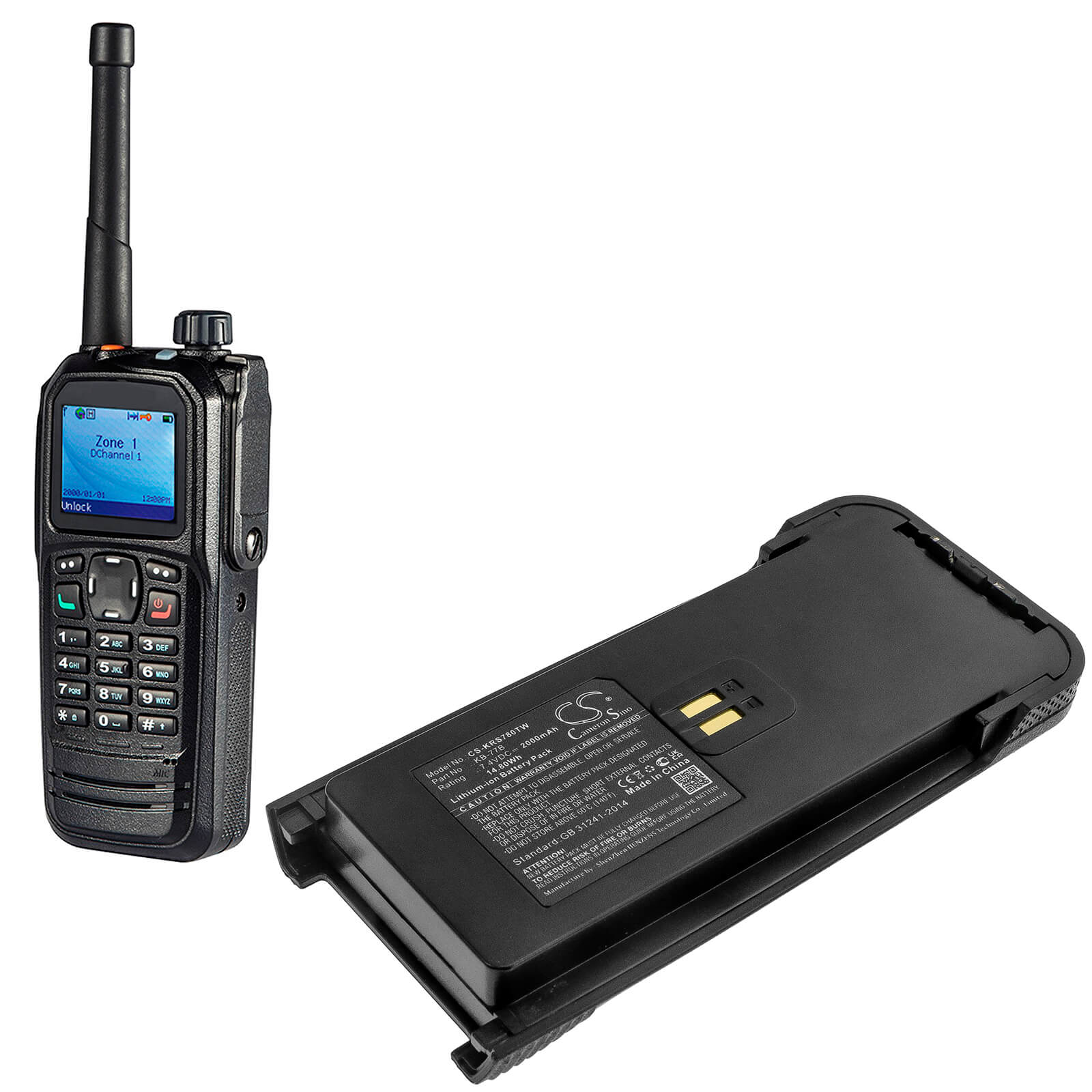 Li-ion Battery fits Kirisun, Dp770, Dp780 7.4V, 2000mAh Two-Way Radio Cameron Sino Technology Limited