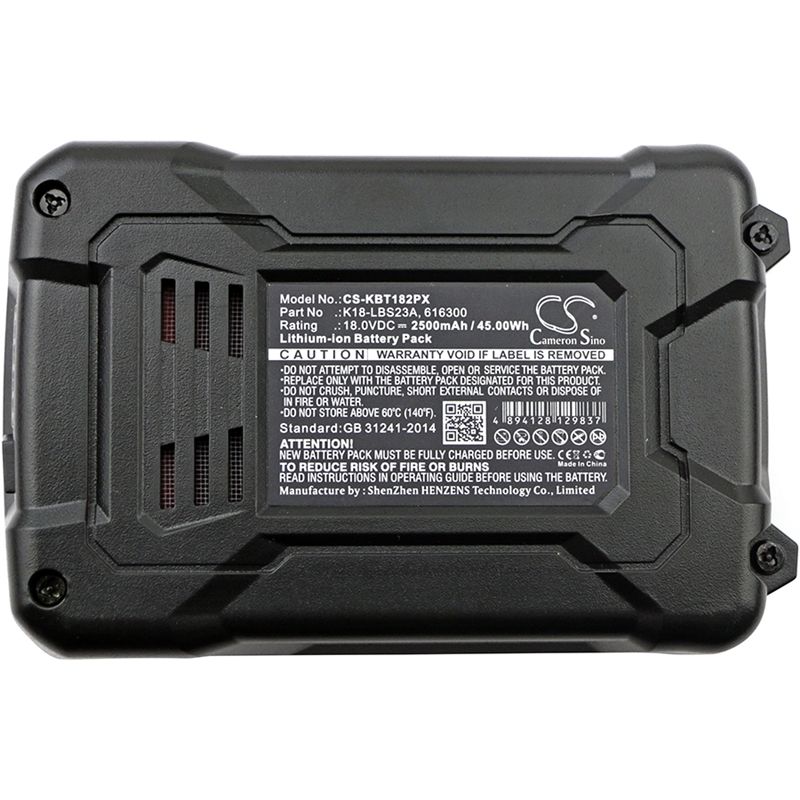 Li-ion Battery fits Kobalt, K18ld-26a, 18.0V, 2500mAh Home Electronics Cameron Sino Technology Limited (Suspended)