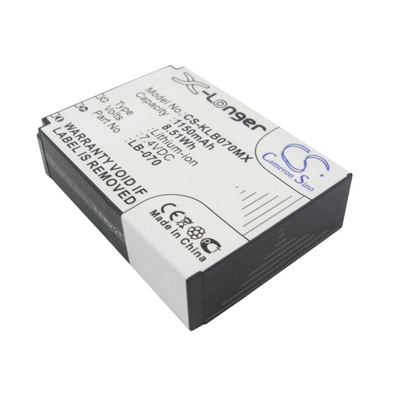 Li-ion Battery fits Kodak, Pixpro Az651, Pixpro Az651 Astro Zoom, Pixpro S1 7.4V, 1150mAh Camera Cameron Sino Technology Limited