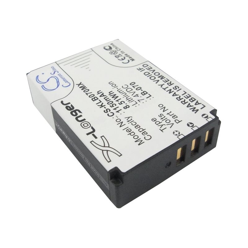 Li-ion Battery fits Kodak, Pixpro Az651, Pixpro Az651 Astro Zoom, Pixpro S1 7.4V, 1150mAh Camera Cameron Sino Technology Limited