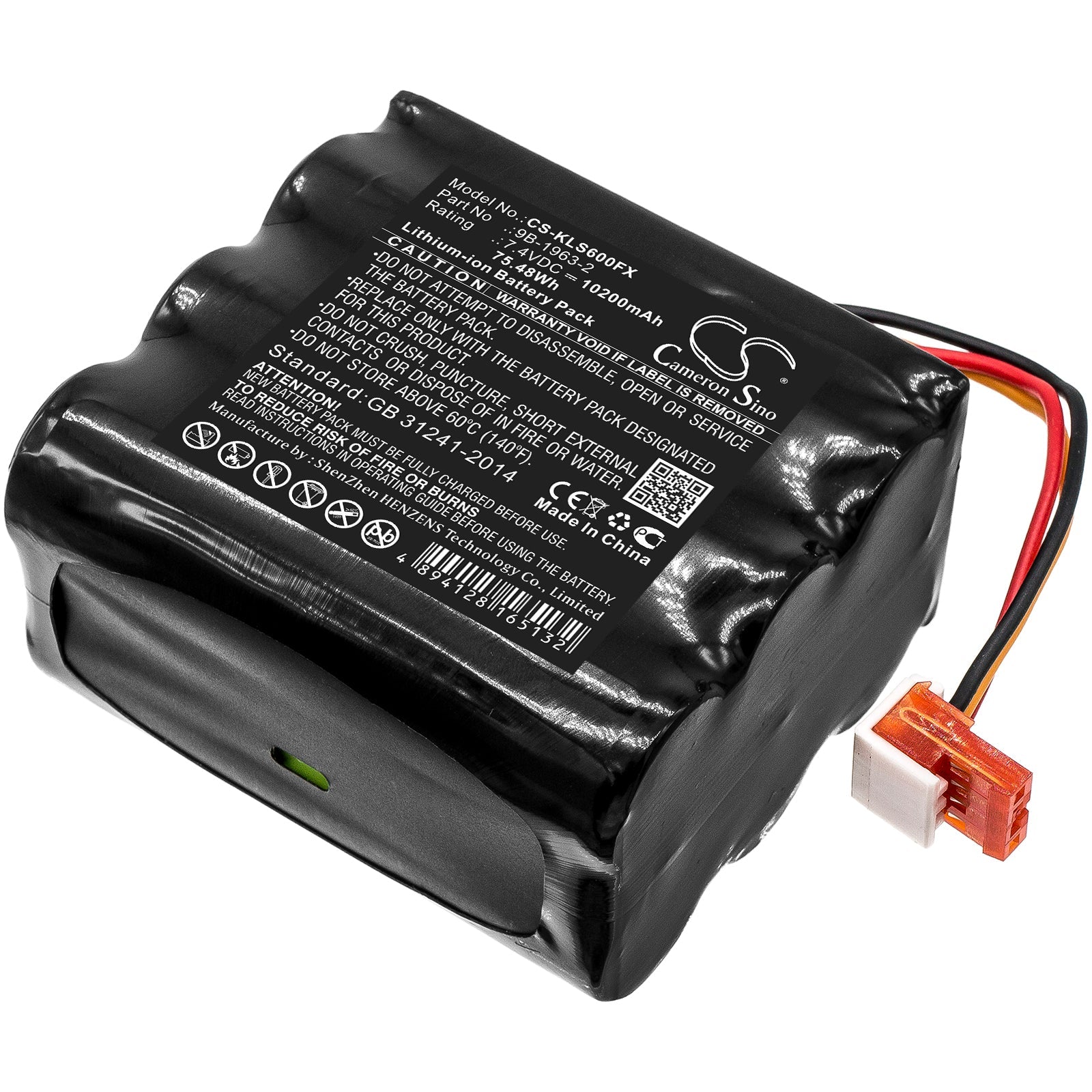 Li-ion Battery fits Koehler, Lighthawk 600, Lighthawk 600 Lumens, Lighthawk Gen Ii Led 7.4V, 10200mAh Flashlight Cameron Sino Technology Limited