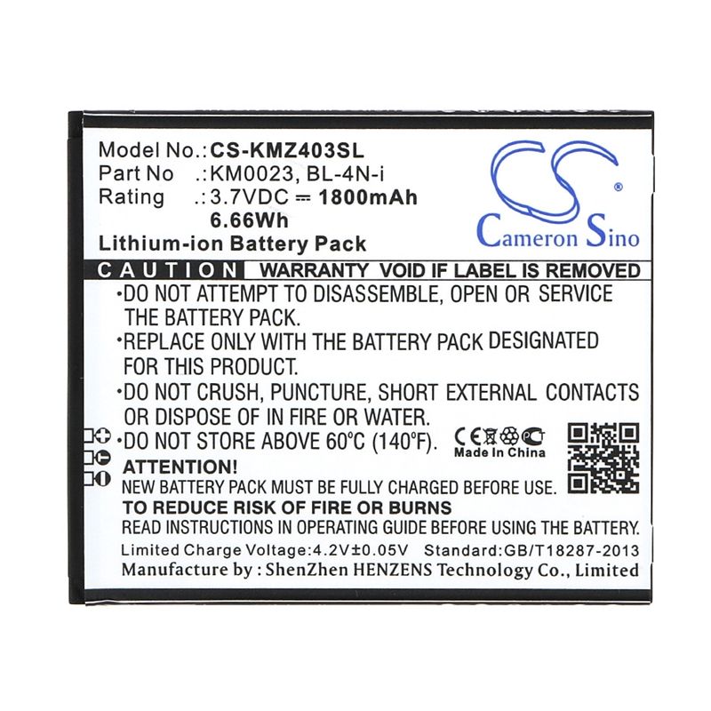 Li-ion Battery fits Kruger&matz, andromax i6c, km0403, km0404 3.7V, 1800mAh Mobile & SmartPhone Cameron Sino Technology Limited