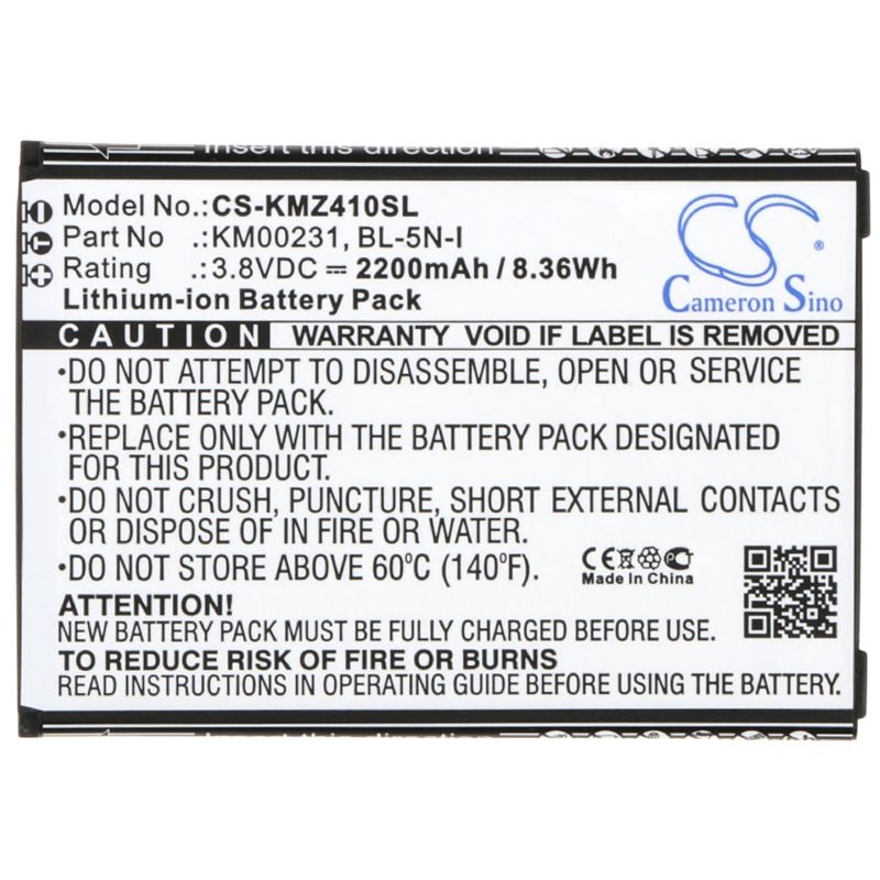 Li-ion Battery fits Kruger&matz, km0410, km0413, live 2 3.8V, 2200mAh Mobile & SmartPhone Cameron Sino Technology Limited