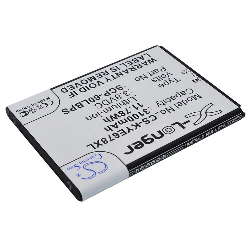 Li-ion Battery Fits Kyocera, Brigadier, Duraforce, E6560 3.8v, 3100mah Mobile & SmartPhone Cameron Sino Technology Limited