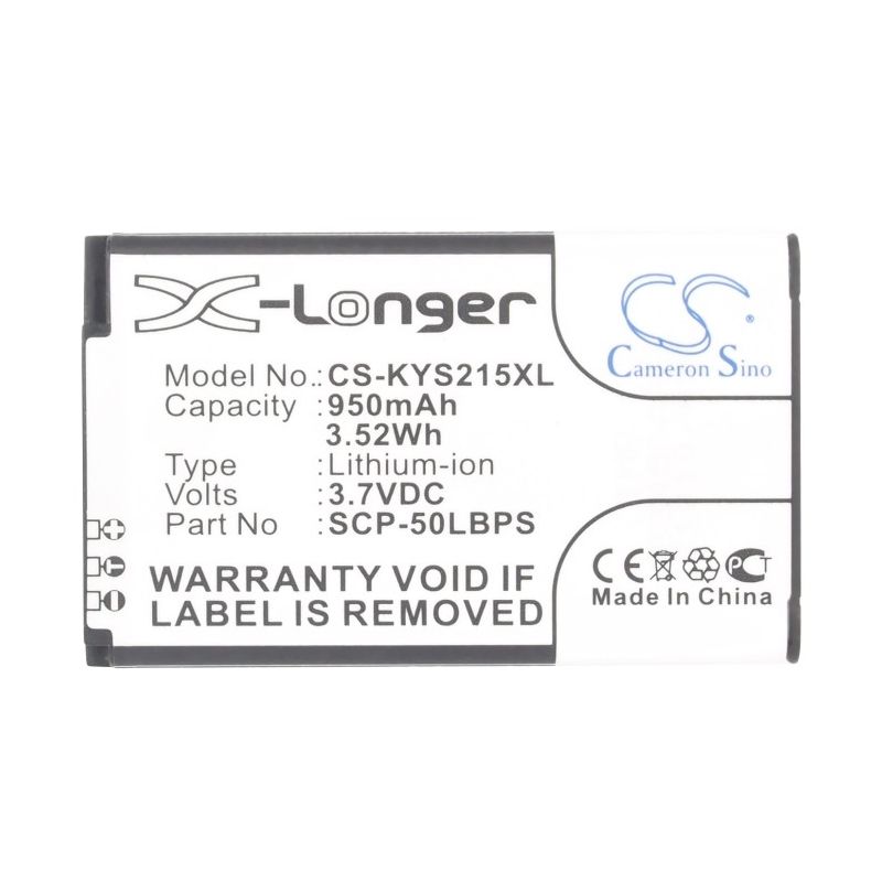 Li-ion Battery fits Kyocera, c2150, coast s2151, kona s2150 3.7V, 950mAh Mobile & SmartPhone Cameron Sino Technology Limited