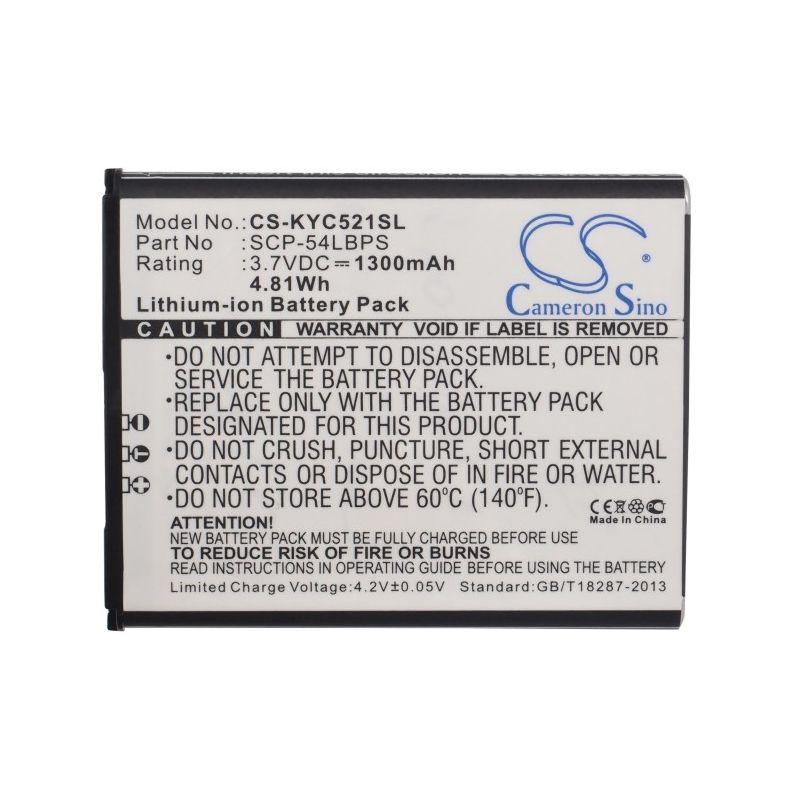 Li-ion Battery fits Kyocera, c5215, hydro edge 3.7V, 1300mAh Mobile & SmartPhone Cameron Sino Technology Limited