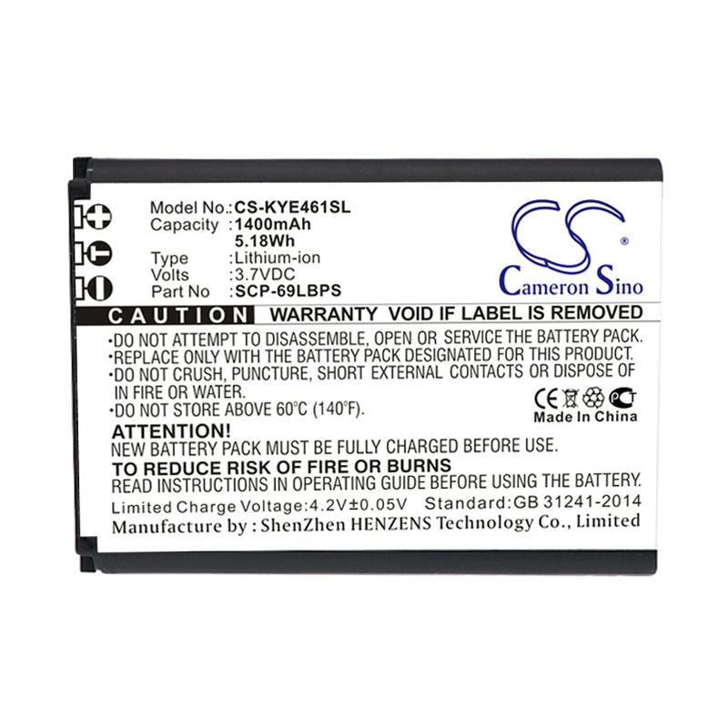 Li-ion Battery Fits Kyocera, Duraxtp, Duraxv Lte 3.7v, 1400mah Mobile & SmartPhone Cameron Sino Technology Limited