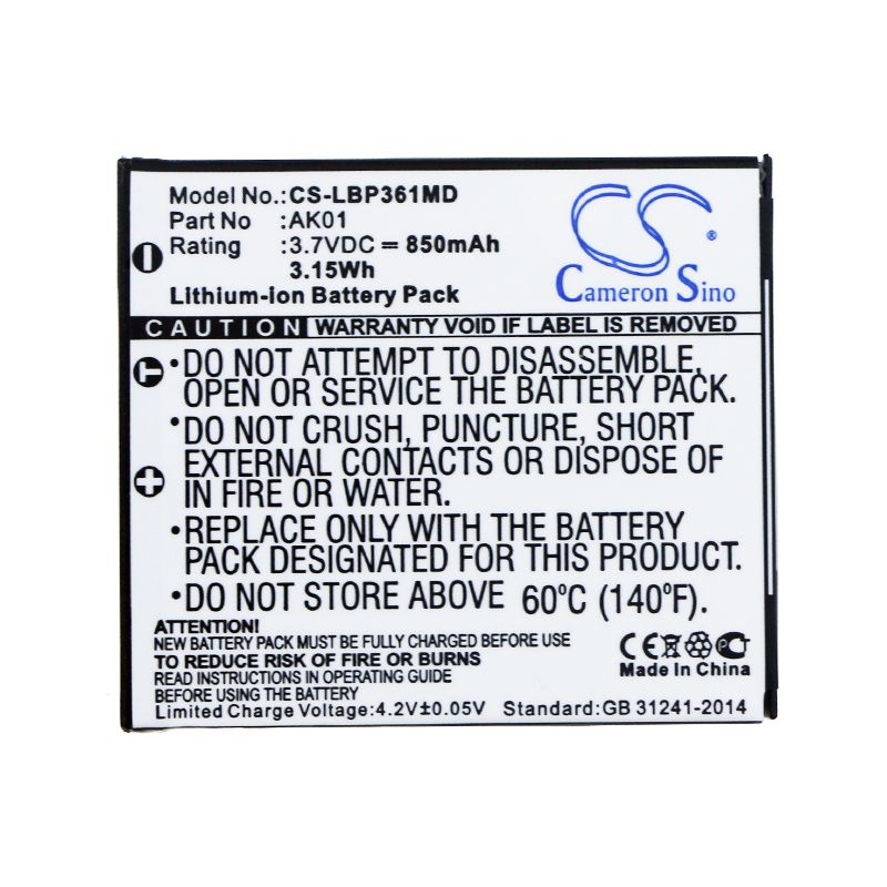 Li-ion Battery fits Labnet, Multichannel Pipettes, Single 3.7V, 850mAh Medical Cameron Sino Technology Limited
