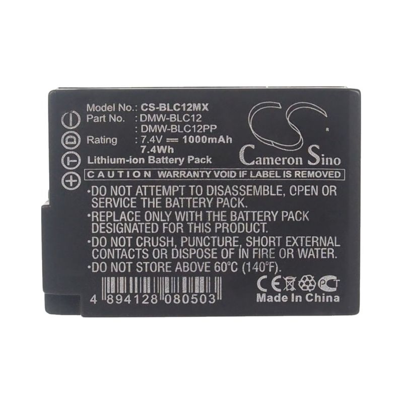 Li-ion Battery Fits Leica, Leica Q, V-lux 4, Panasonic 7.4v, 1000mah Camera Cameron Sino Technology Limited