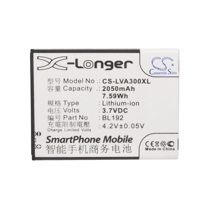 Li-ion Battery fits Lenovo, a300, a590, a750 3.7V, 2050mAh Mobile & SmartPhone Cameron Sino Technology Limited