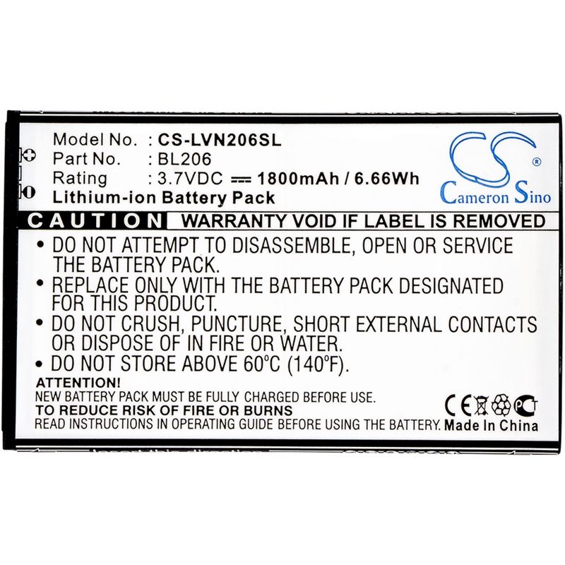 Li-ion Battery fits Lenovo, a600e, a630 3.7V, 1800mAh Communications Cameron Sino Technology Limited (Suspended)