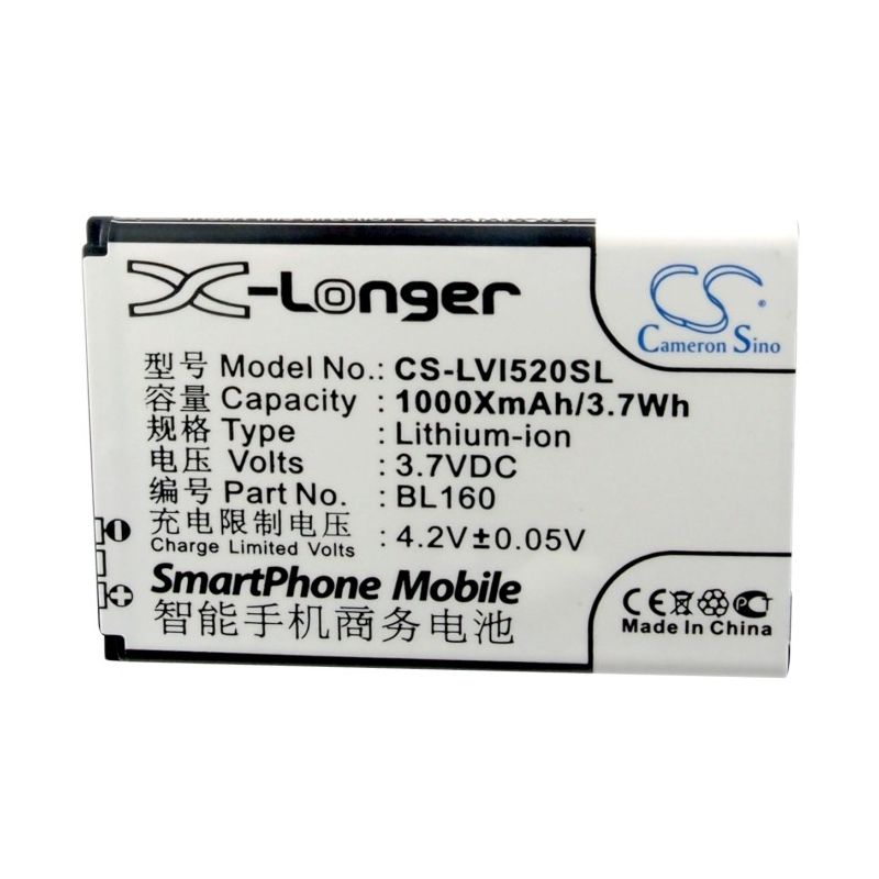 Li-ion Battery fits Lenovo, i200, i520 3.7V, 1000mAh Mobile & SmartPhone Cameron Sino Technology Limited