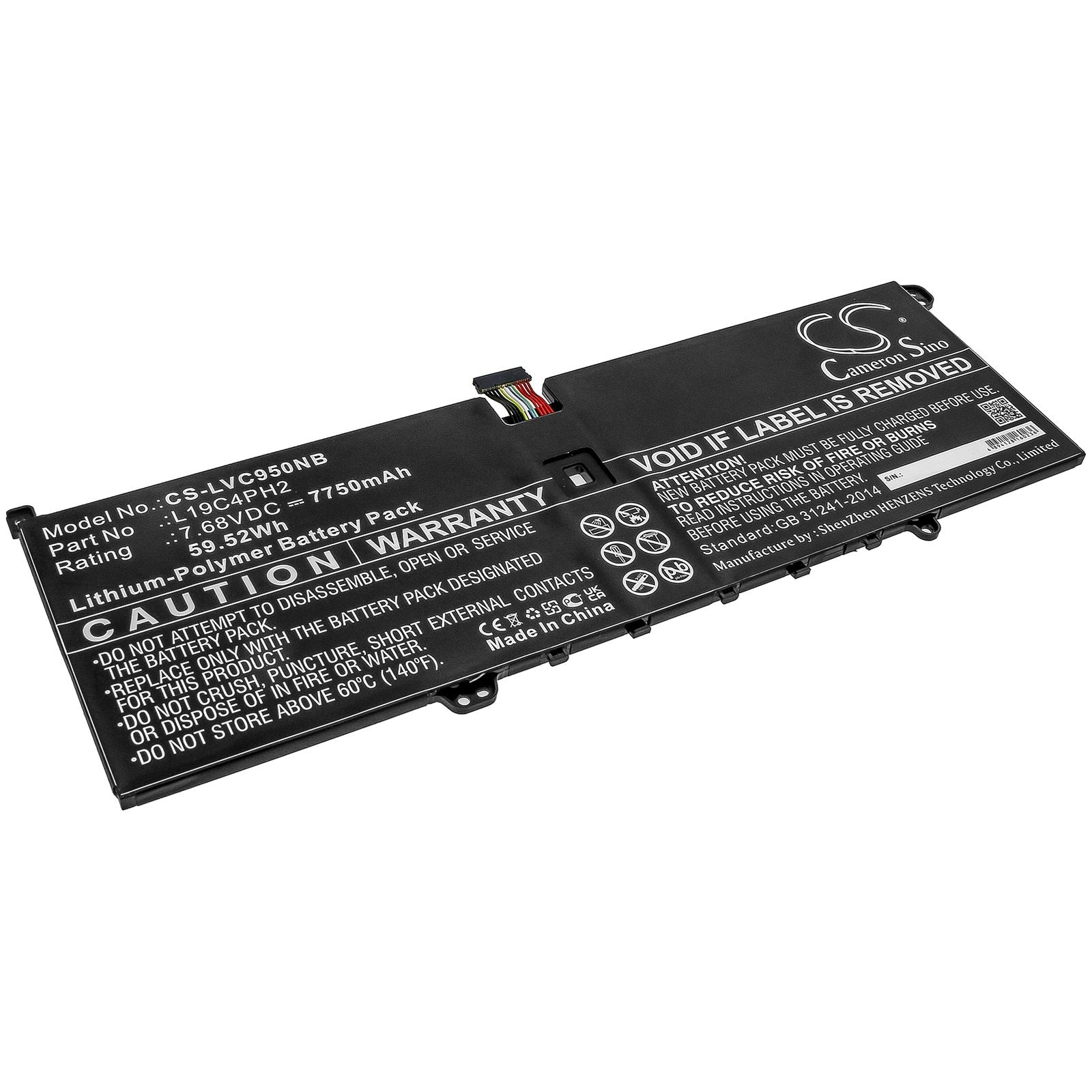 Li-ion Battery fits Lenovo, L19c4ph2 7.68V, 7750mAh Notebook & Laptop Cameron Sino Technology Limited