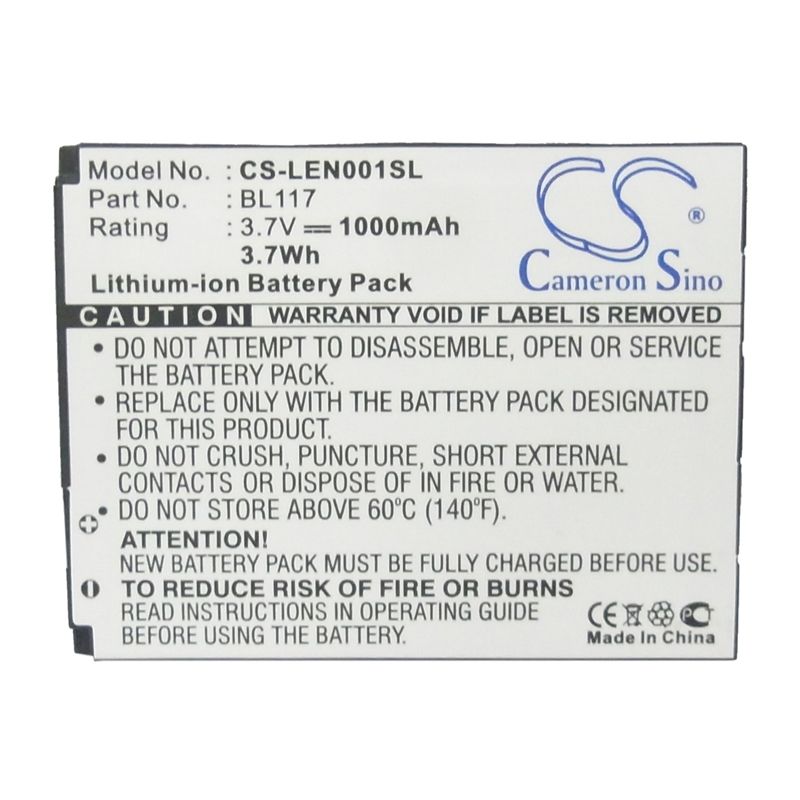 Li-ion Battery fits Lenovo, o1 3.7V, 1000mAh Communications Cameron Sino Technology Limited (Suspended)