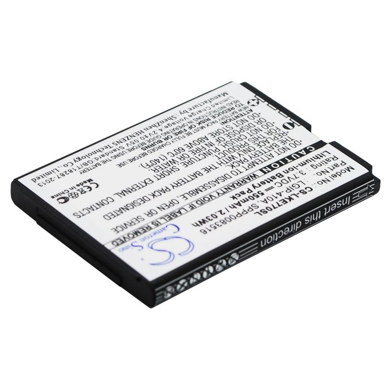 Li-ion Battery fits Lg, 278a, ke770, kf500 3.7V, 550mAh Mobile & SmartPhone Cameron Sino Technology Limited