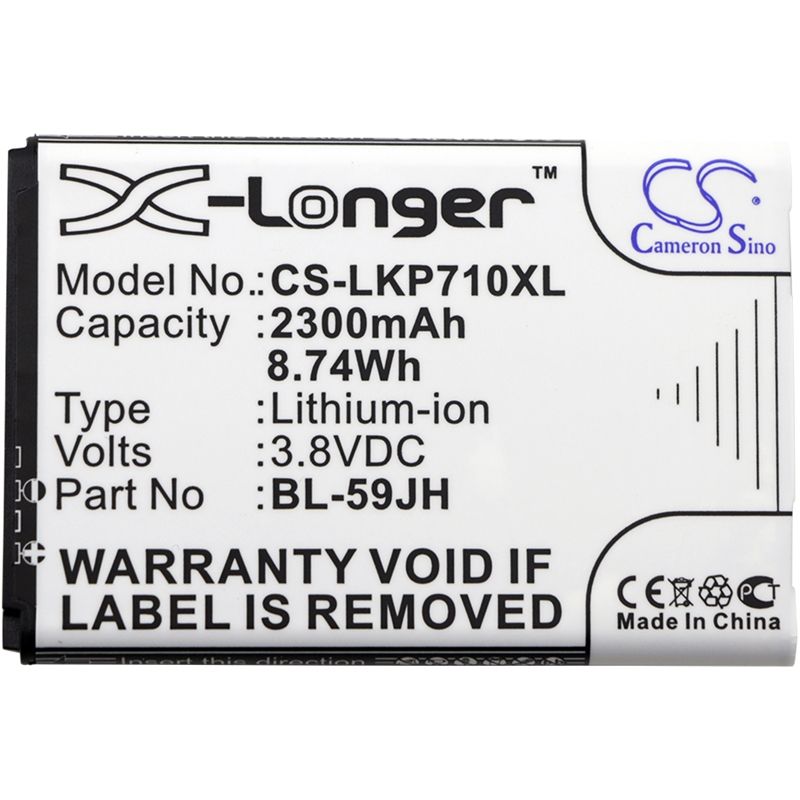 Li-ion Battery fits Lg, as870, d500, d505 3.8V, 2300mAh Mobile & SmartPhone Cameron Sino Technology Limited