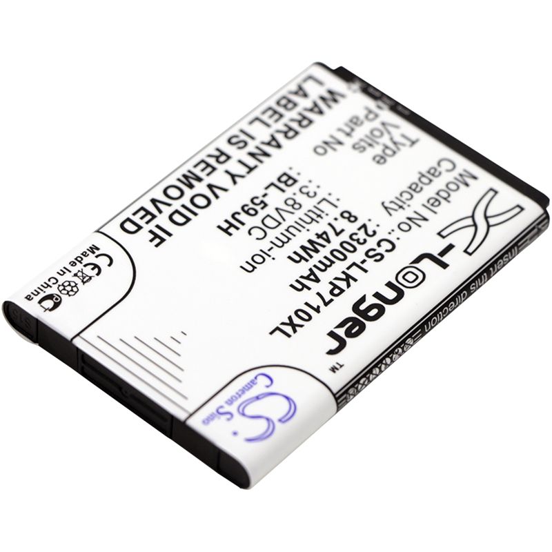 Li-ion Battery fits Lg, as870, d500, d505 3.8V, 2300mAh Mobile & SmartPhone Cameron Sino Technology Limited