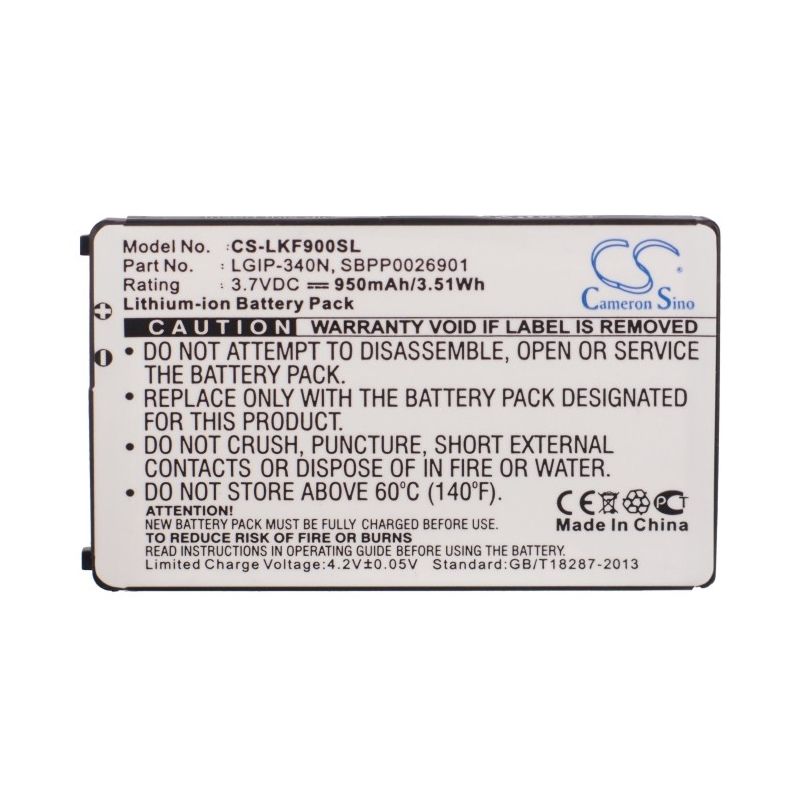 Li-ion Battery Fits Lg, Ax265 Banter, Ax840, Banter Ax265 3.7v, 950mah Mobile & SmartPhone Cameron Sino Technology Limited