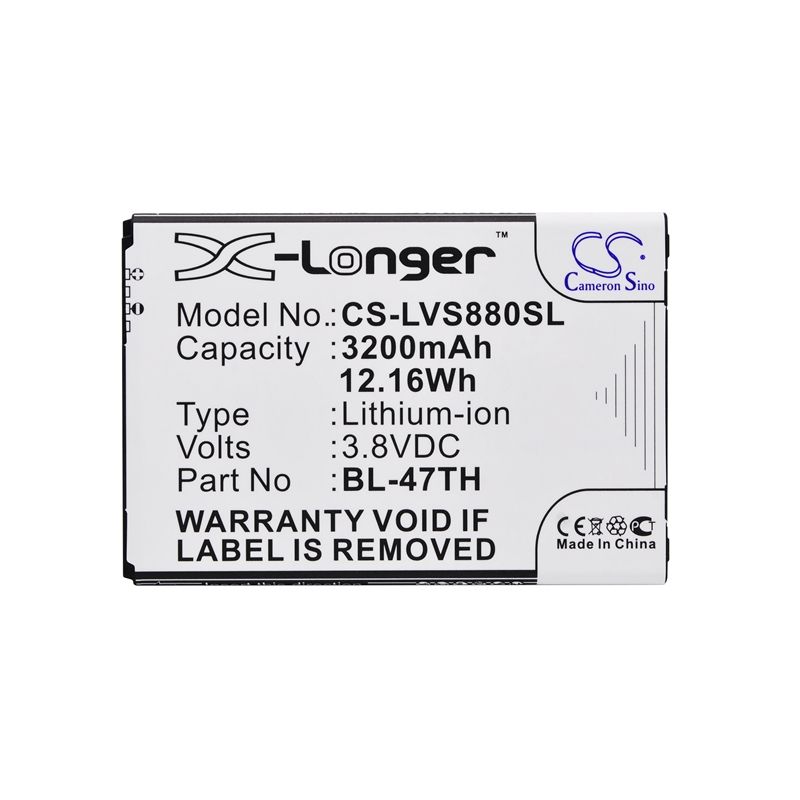 Li-ion Battery fits Lg, b1 lite, d631, d837 3.8V, 3200mAh Mobile & SmartPhone Cameron Sino Technology Limited