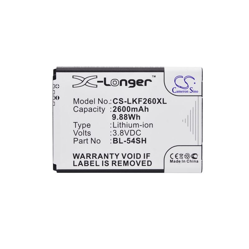 Li-ion Battery Fits Lg, Bello 2, Bello 2 Dual, Bello Ii 3.8v, 2600mah Mobile & SmartPhone Cameron Sino Technology Limited