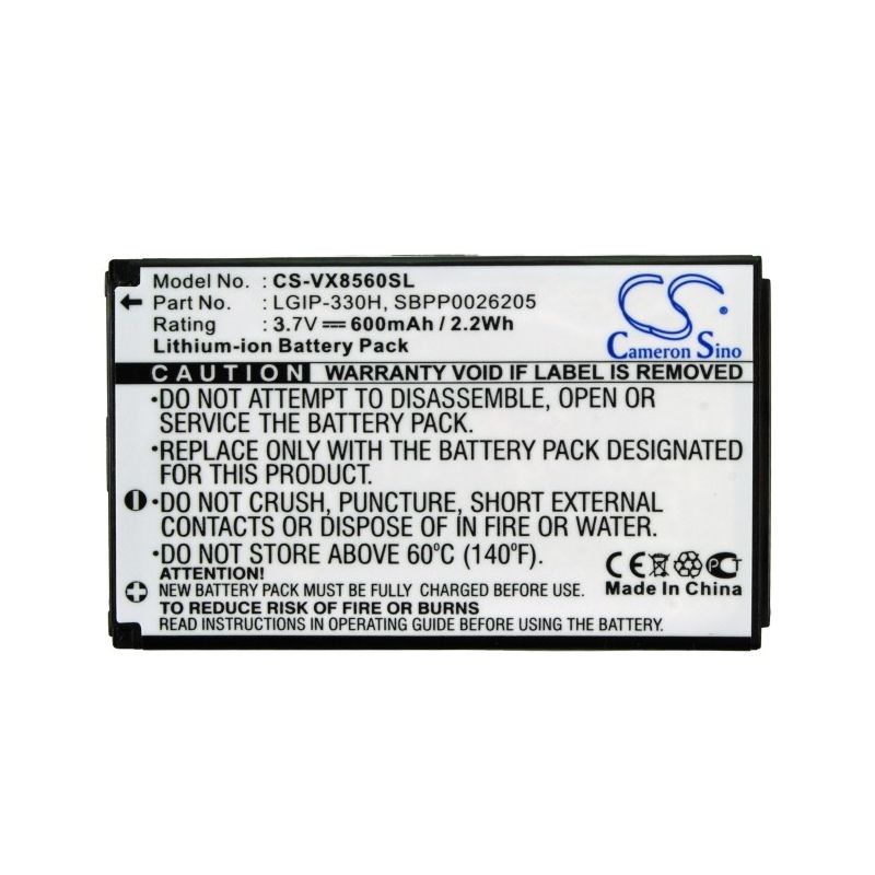 Li-ion Battery fits Lg, chocolate 3, vx8560 3.7V, 600mAh Mobile & SmartPhone Cameron Sino Technology Limited